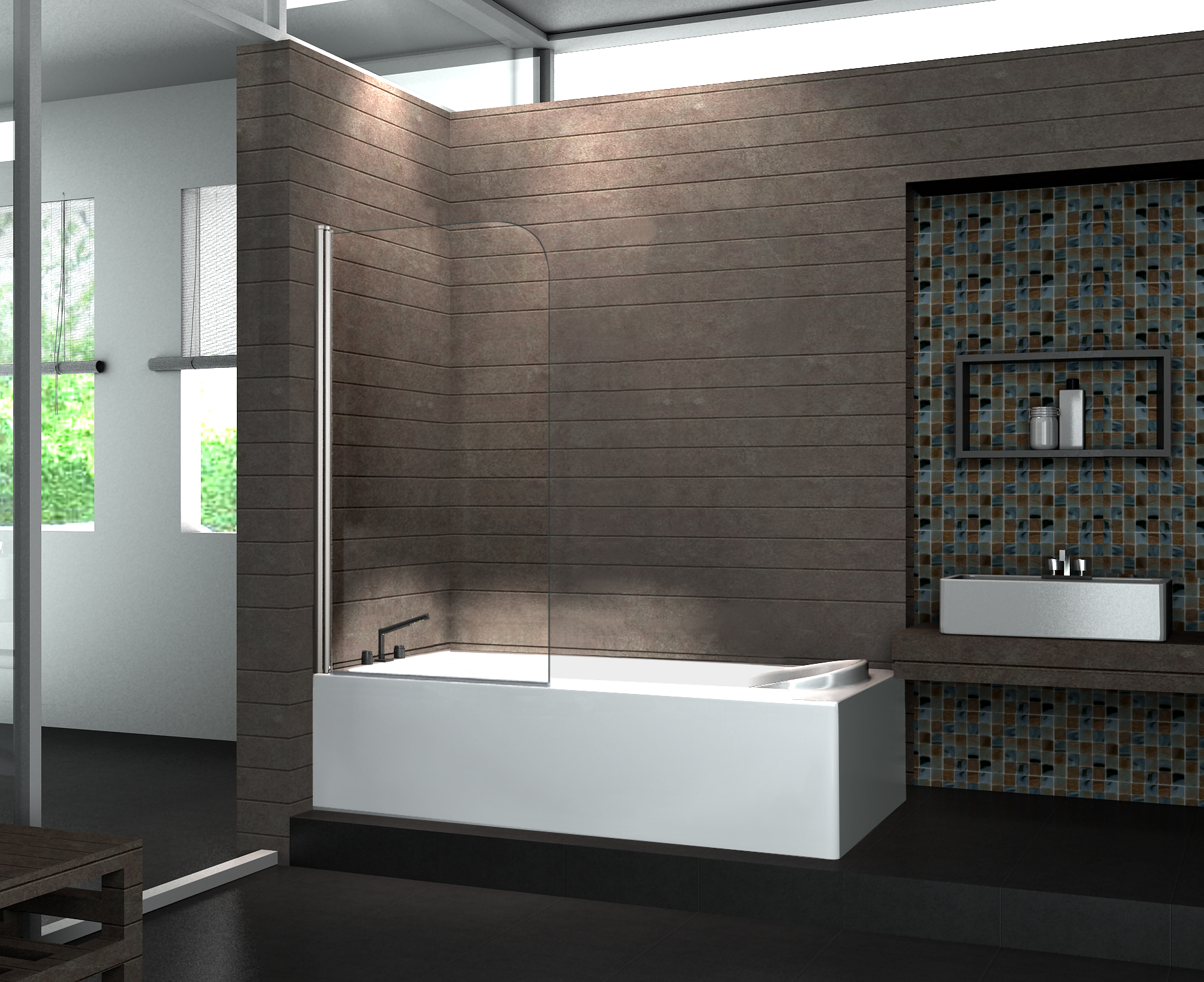 Duschtrennwand Wellness (Badewanne)